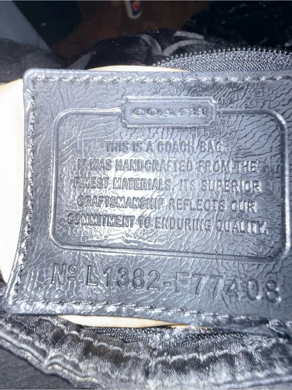Coach Black Signature Nylon Messenger Bag with Leather Trim